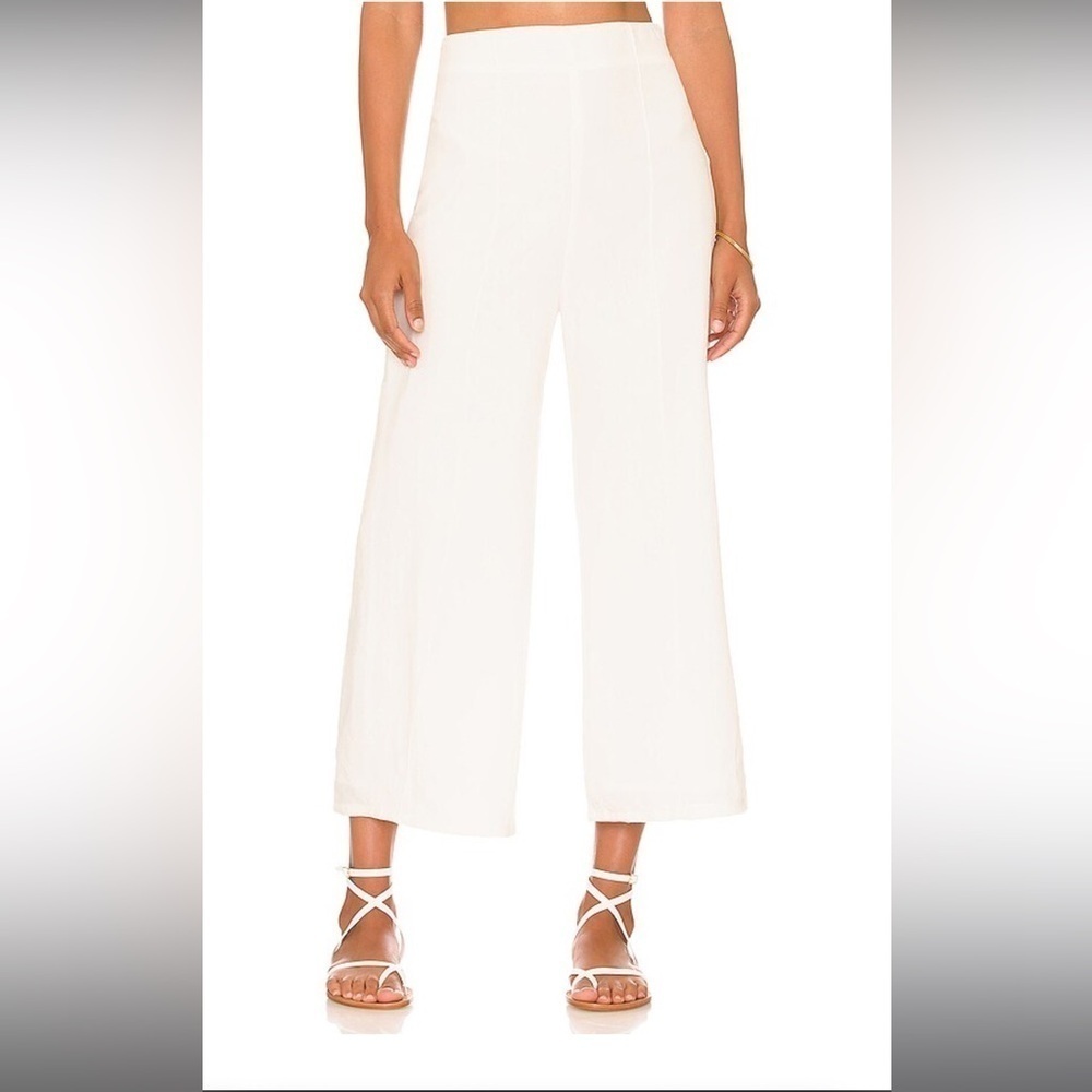 Anna Nata Revolve Natural White Linen Blend Cropped Olivia Pants